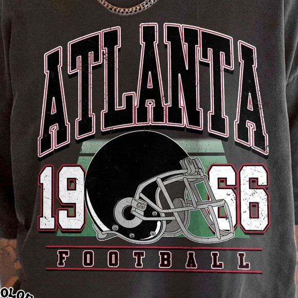 Atlanta Football Retro Design Comfort Colors T-Shirt 159 - Picture 2 of 5